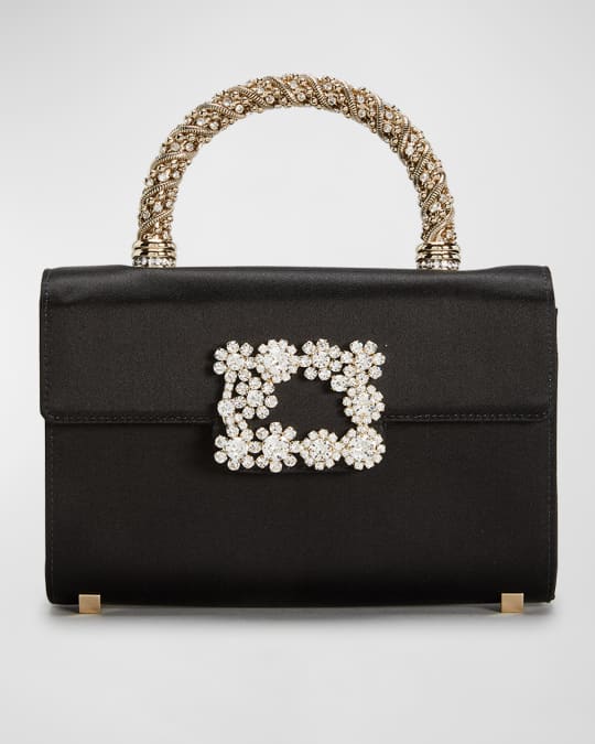 Roger Vivier Flower Jewel Mini Top-Handle Bag | Neiman Marcus