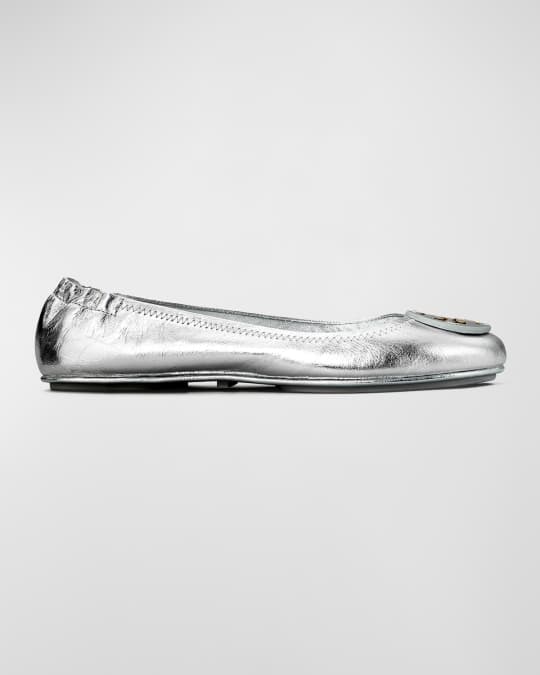 Tory burch minnie on sale travel ballet flat silver
