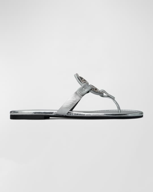 Tory Burch Miller Pave Medallion Thong Sandals Neiman Marcus