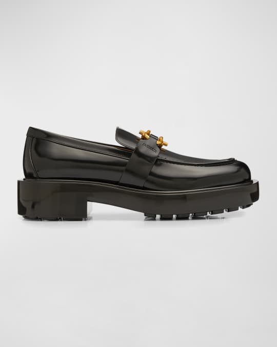 【BOTTEGA VENETA】monsieur mocassin glossed-leather loafers Bottega Veneta Monsieur Mocassin Glossed-leather Loafers