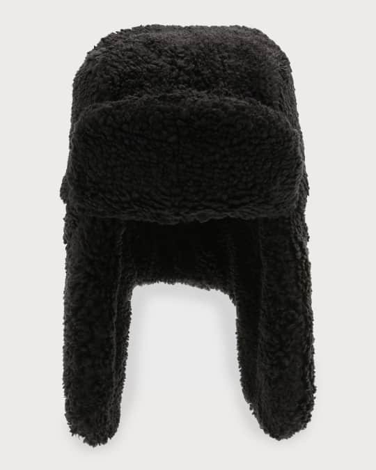 UGG Logo Sherpa Puff Trapper Hat Neiman Marcus