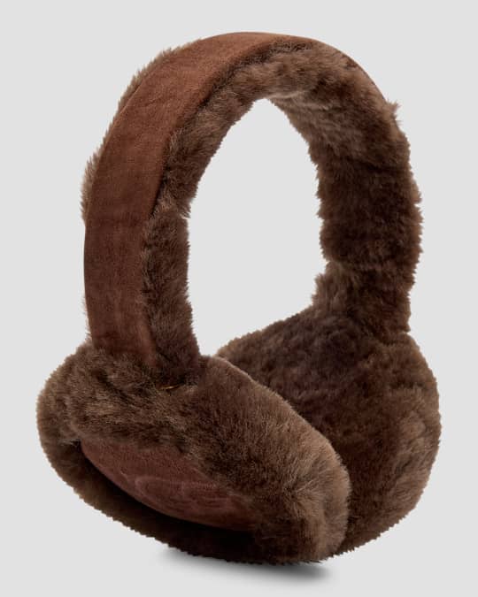 UGG Embroidered Logo Shearling Earmuffs Neiman Marcus
