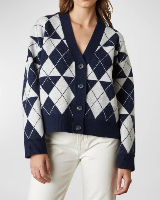 Velvet Christina Short Argyle Cardigan | Neiman Marcus