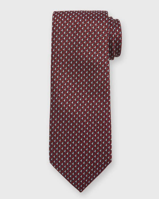 ZEGNA Navy Silk Jacquard Tie