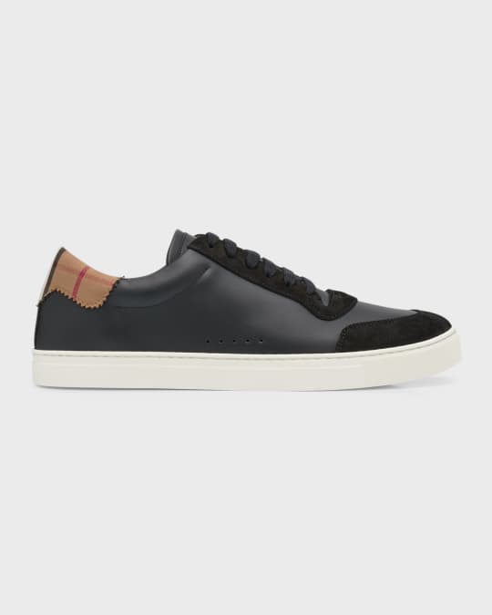 【BURBERRY】ROBIN SNEAKERS NIB BURBERRY ROBIN WHITE BEIGE CHECK LEATHER LOW LOGO