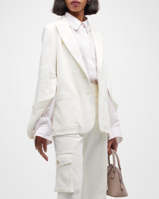 TWP Wool Boyfriend Blazer with Hush Sleeves Neiman Marcus
