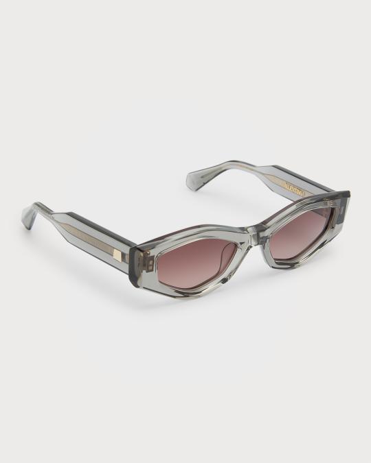 Valentino Garavani Silver Geometric Sunglasses VALENTINO GARAVANI EYEWEAR geometric-frame sunglasses  main image 3