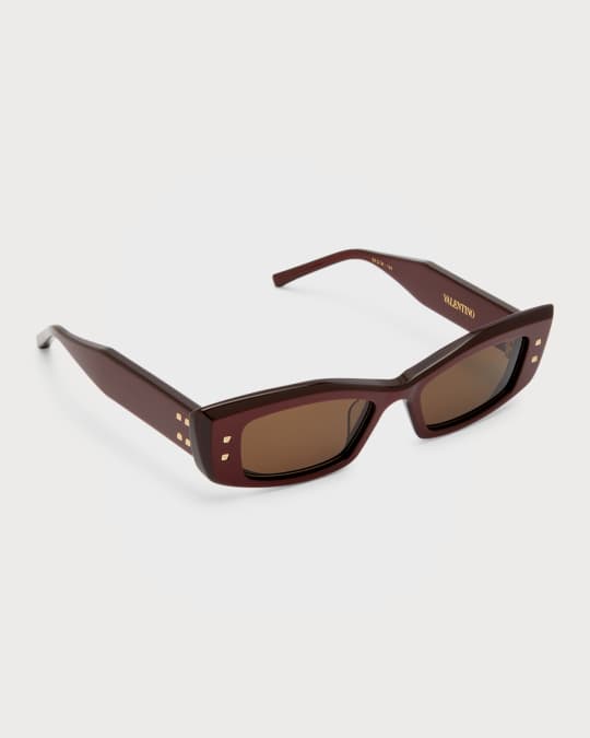 Quattro Acetate & Titanium Cat-Eye Sunglasses 