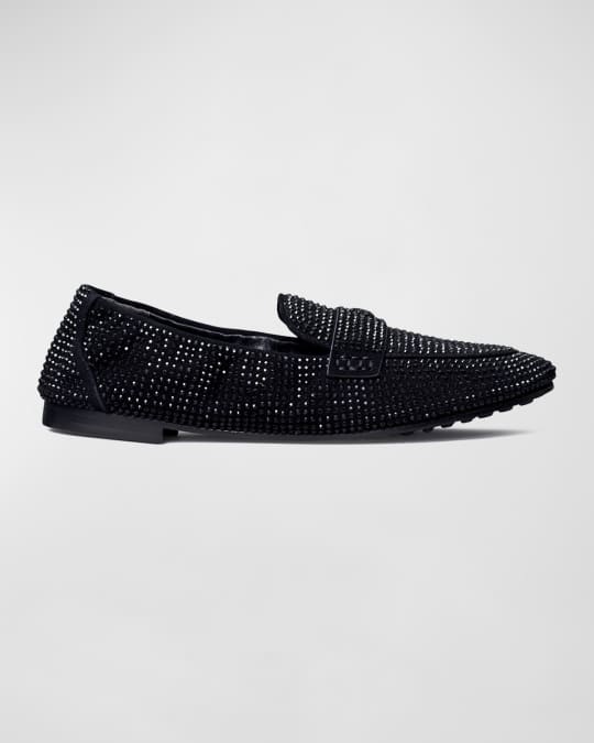 Leather Mini Medallion Flat Loafers