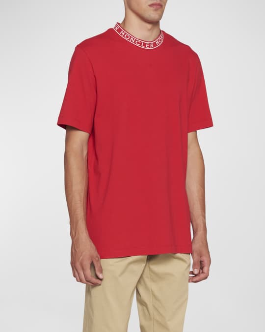 Moncler Men s Logo Tape Crewneck T Shirt Neiman Marcus