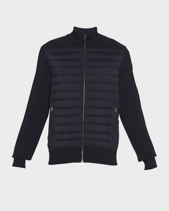 Moncler Men's Hybrid Down Knit Sweater Neiman Marcus