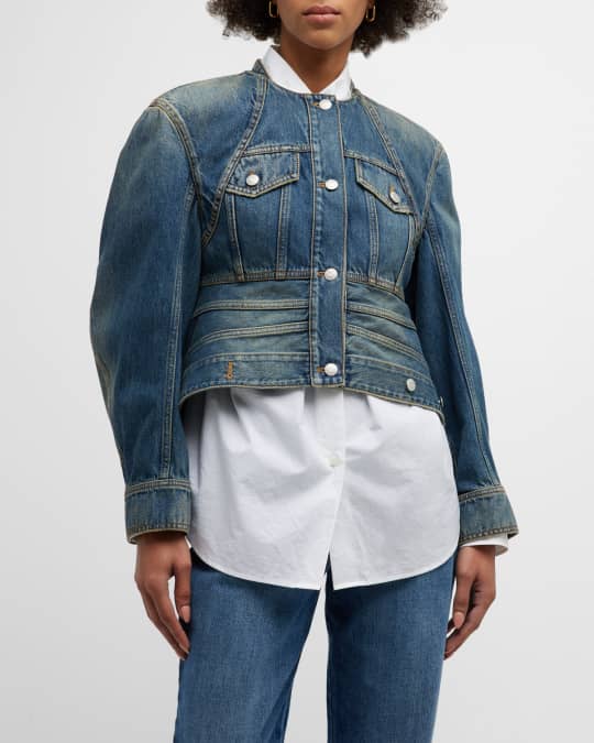 Alexander mcqueen denim peplum jacket top