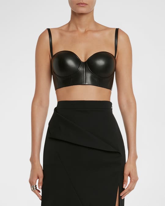 ALEXANDER MCQUEEN Leather bustier top