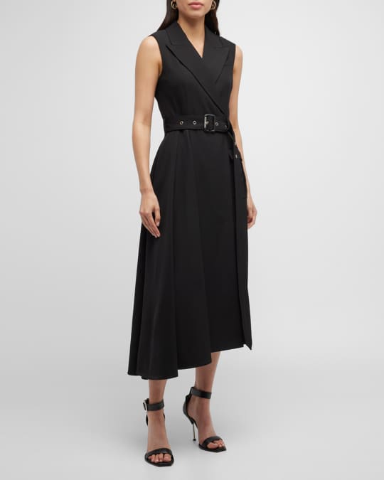 knee length dresses for ladies Desert Sand Belted Trench Dress – Qua main image 1