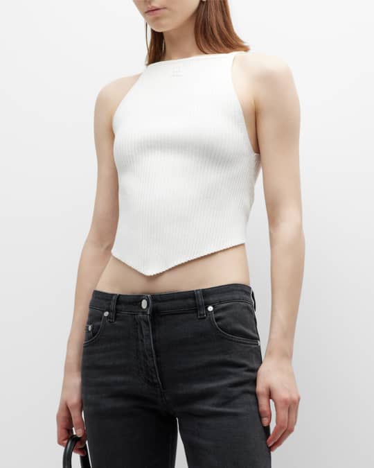 RIB KNIT STRAP TANK TOP - courrèges