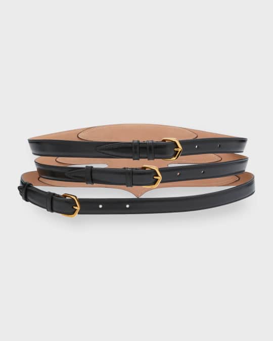 Peplum leather belt in black - Alaia