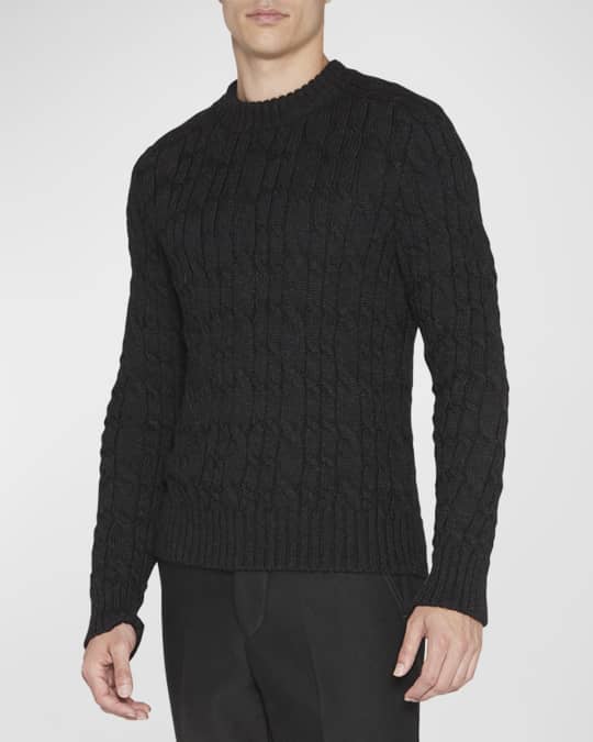 TOM FORD Men's Alpaca Cable Knit Crewneck Sweater | Neiman Marcus