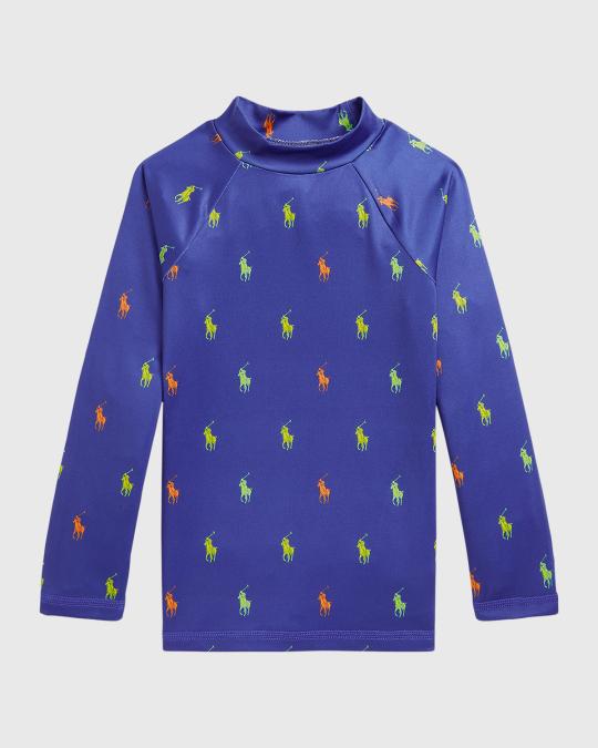 Ralph Lauren Childrenswear Boy's Bicolor Pony Rashguard, Size 4-7 ...
