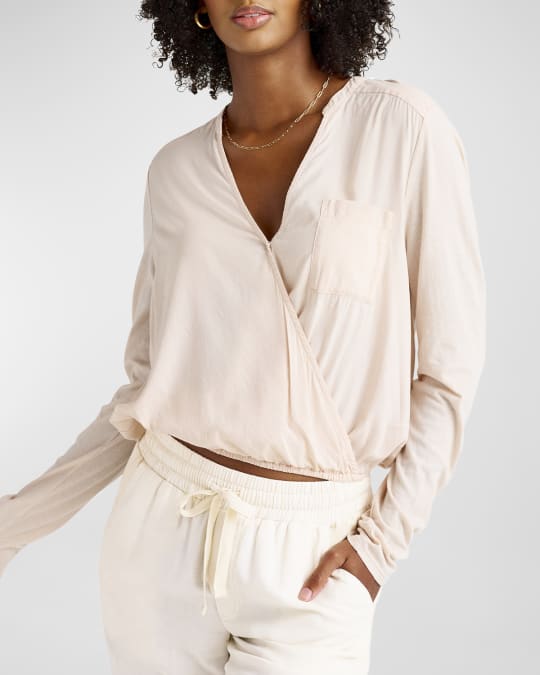 Paige Long Sleeve Cinched Surplice Top