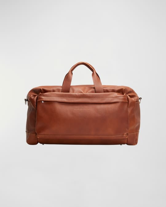 Leather duffel bag in brown - Brunello Cucinelli