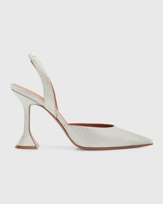 Amina Muaddi Holli Metallic Halter Pumps Neiman Marcus