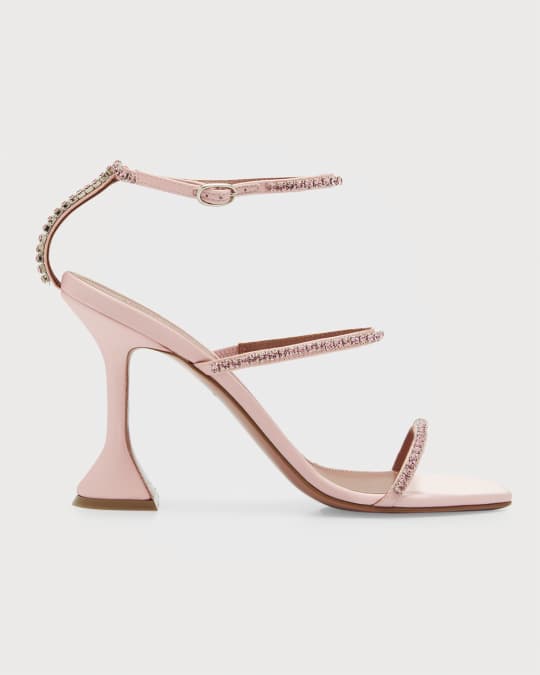 Amina Muaddi Gilda Crystal Ankle-Strap Sandals | Neiman Marcus