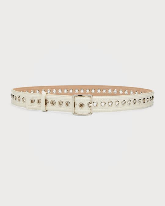 McQueen Small Eyelet Leather Belt | Neiman Marcus