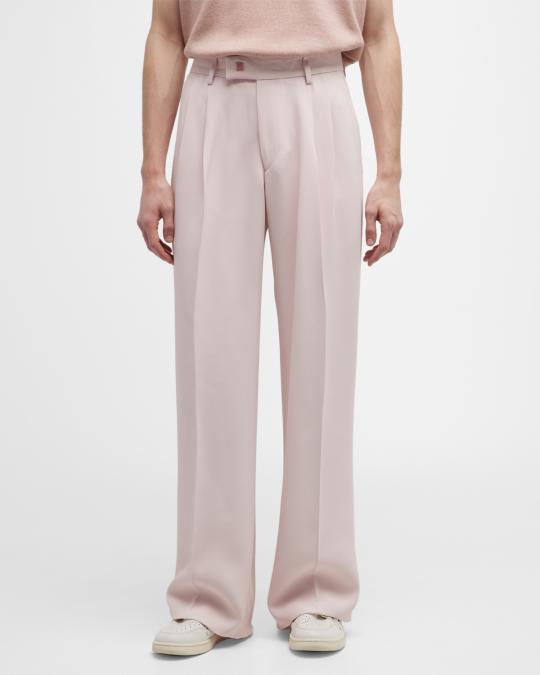 OMARI DOUBLE PLEATED TROUSERS / BLK