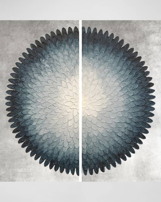 "Mono Indigo" Painting by Savannah Yanni, Set of 2 Neiman Marcus