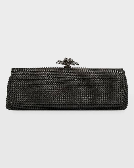 Flower Crystal Long Clutch Bag