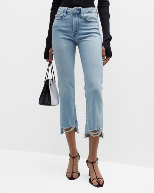 FRAME Le Crop Mini Boot Step Fray Jeans Neiman Marcus