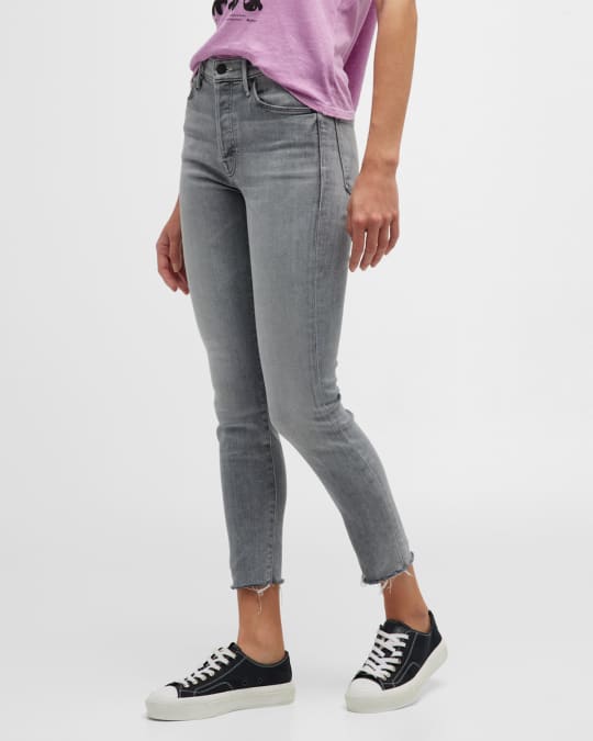 MOTHER The Stunner Ankle Fray Jeans Neiman Marcus