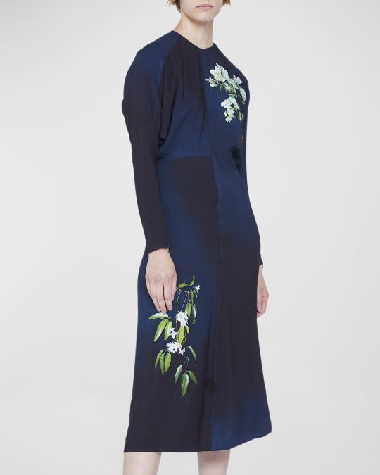 victoria beckham dolman sleeve midi dress Dolman Midi Dress In Bluebell