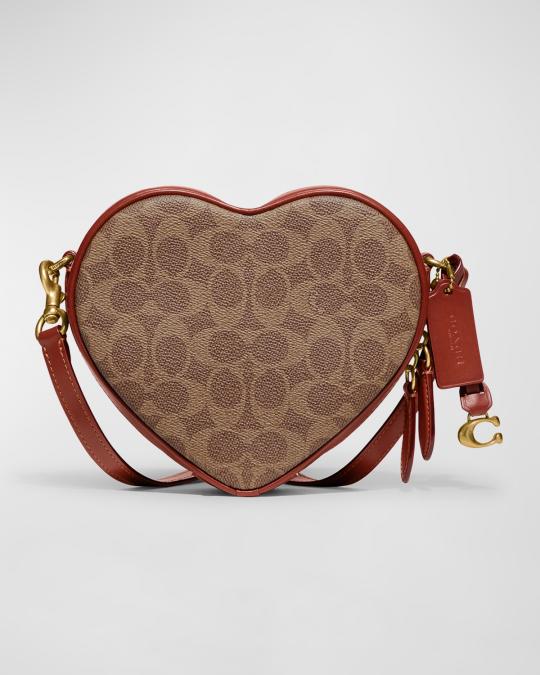 COACH Heart Signature Monogram Canvas Crossbody Bag | Neiman Marcus