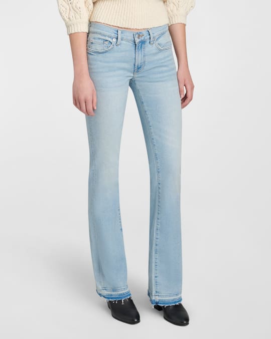 for all mankind Low Rise Bootcut Jeans with Undone Hem Neiman
