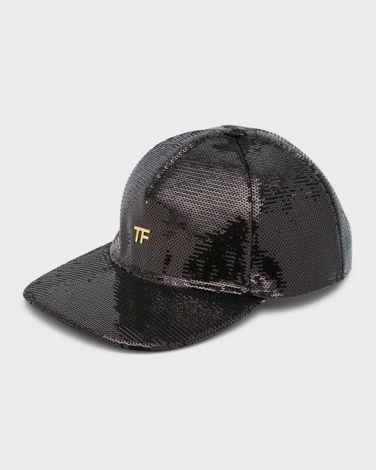 Tom Ford Monogram Sequined Baseball Cap Tom Ford - Embellished cotton cap TOM FORD main image 3