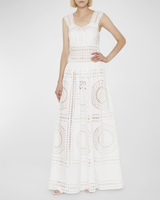Alberta Ferretti Laser Cutout Sleeveless Maxi Dress | Neiman