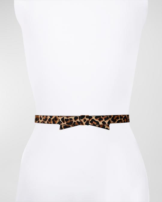 kate spade new york leopard-print bow calf hair skinny belt  display picture 3