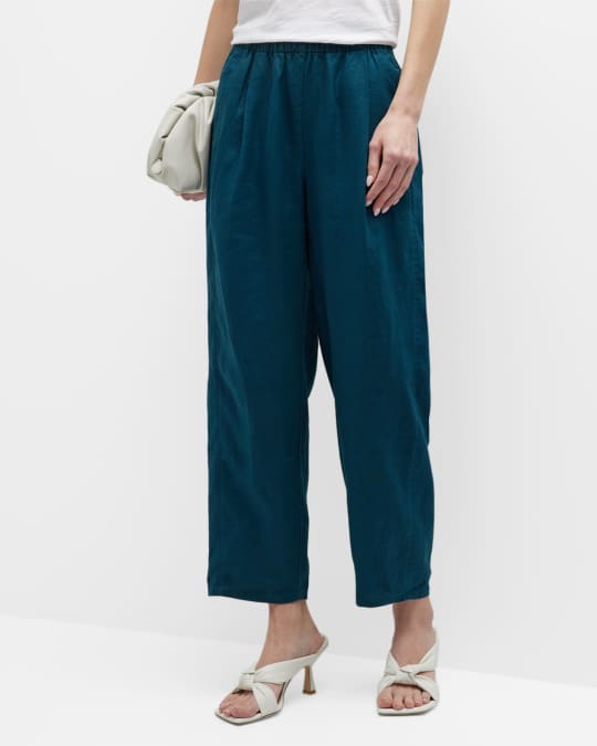 Eileen Fisher Petite Cropped Organic Linen Lantern Pants Neiman Marcus