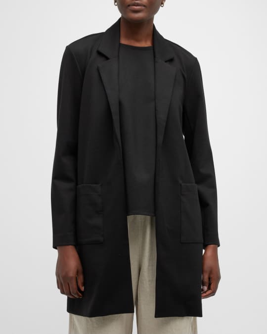 Eileen Fisher Notched Collar Open Front Blazer Neiman Marcus