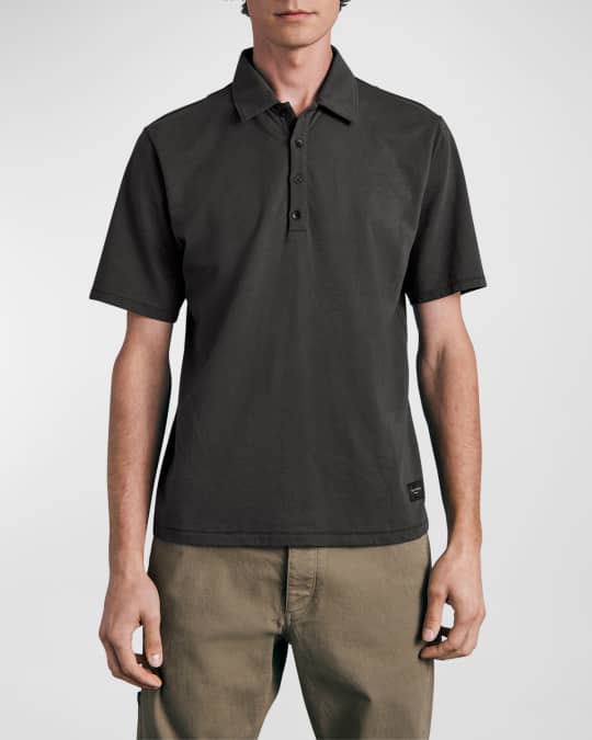 Rag & Bone Men's Solid Loopback Polo Shirt | Neiman Marcus
