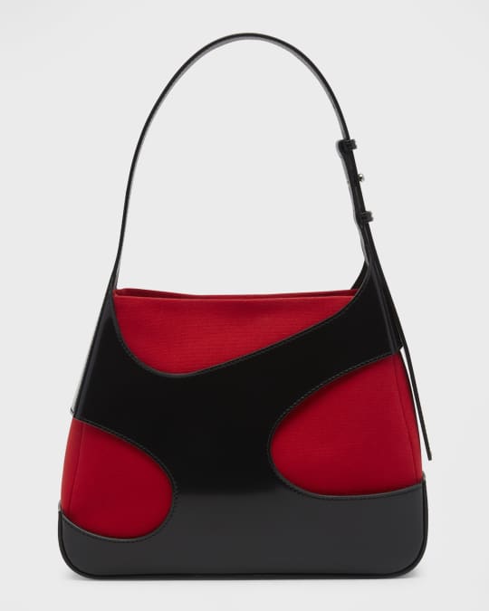 ショルダーバッグ Salvatore Ferragamo Leather And Canvas Cut Out Shoulder Bag Ferragamo Cutout Canvas & Leather Shoulder Bag | Neiman Marcus