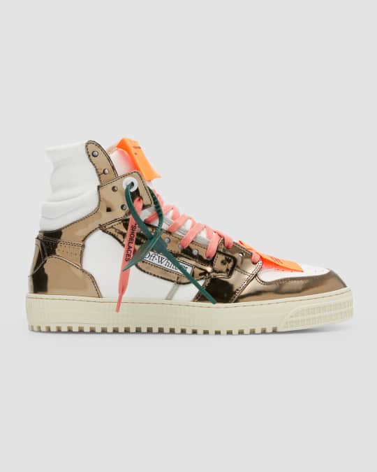 Off-White Men's 3.0 Off Court Leather High-Top Sneakers, Black Orange, Men's, 9D, Sneakers & Trainers High Top Sneakers