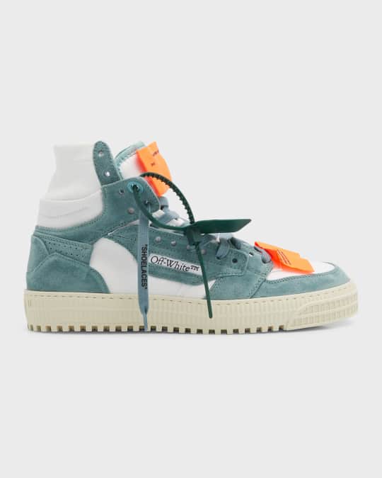 Off white canvas and suede sneakers top