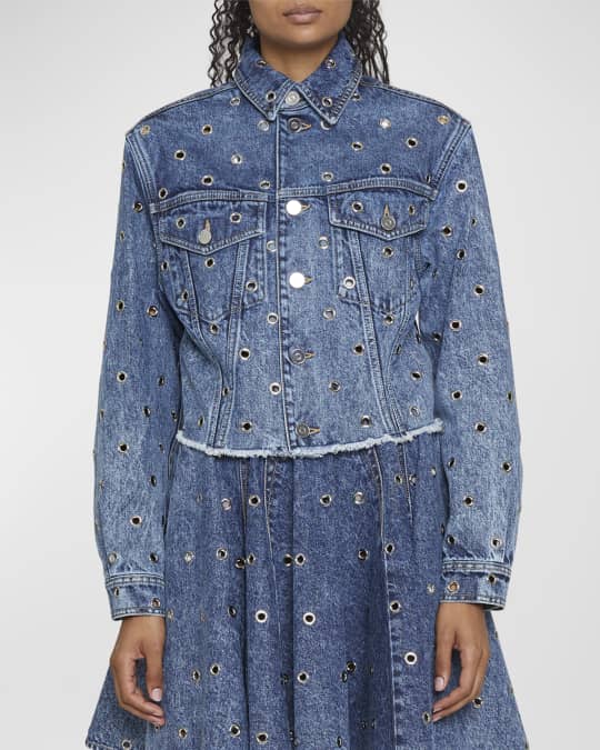 ALAÏA Blue Eyelet Denim Jacket ALAÏA