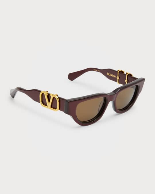 Valentino Garavani Due Acetate Titanium Cat Eye Sunglasses