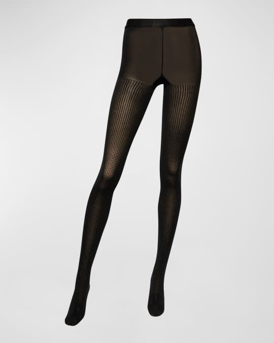 x Sergio Rossi Matte Rhinestone Tights