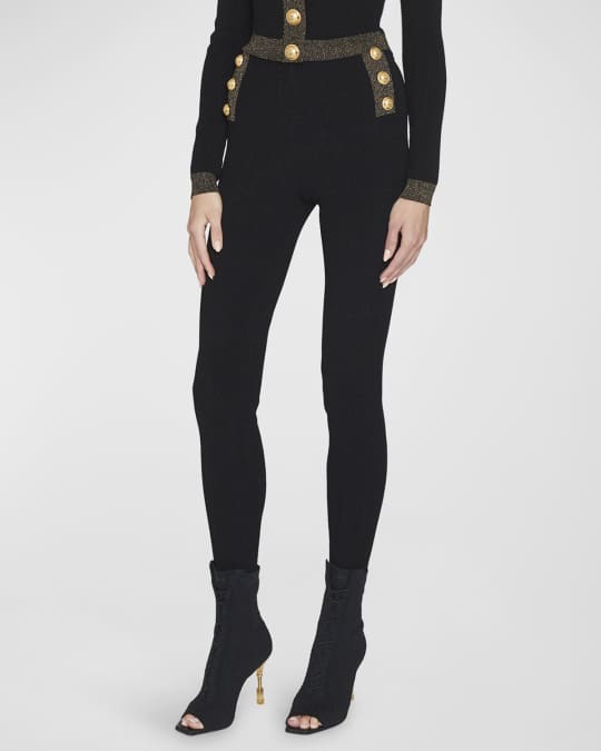 Metallic knit leggings new arrivals