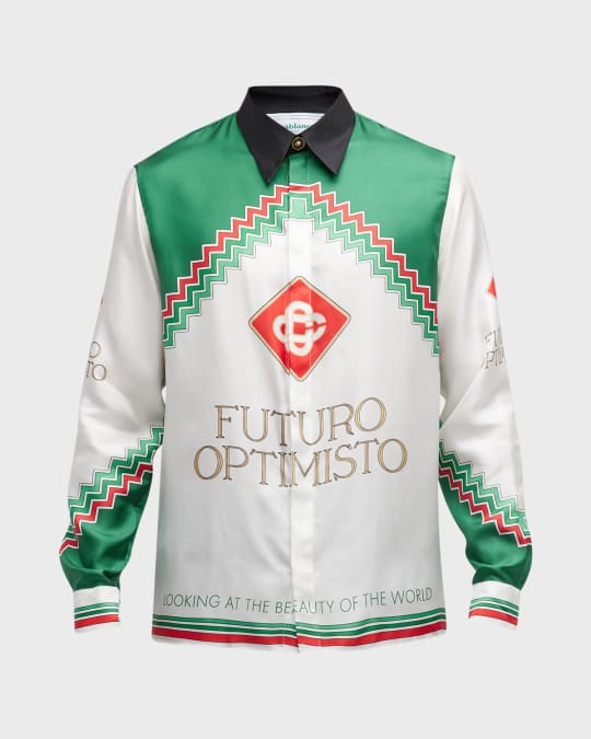 CASABLANCA Men s Futuro Optimisto Silk Sport Shirt Neiman Marcus