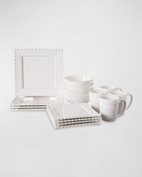 16 Piece Bianca Bead Dinnerware Set